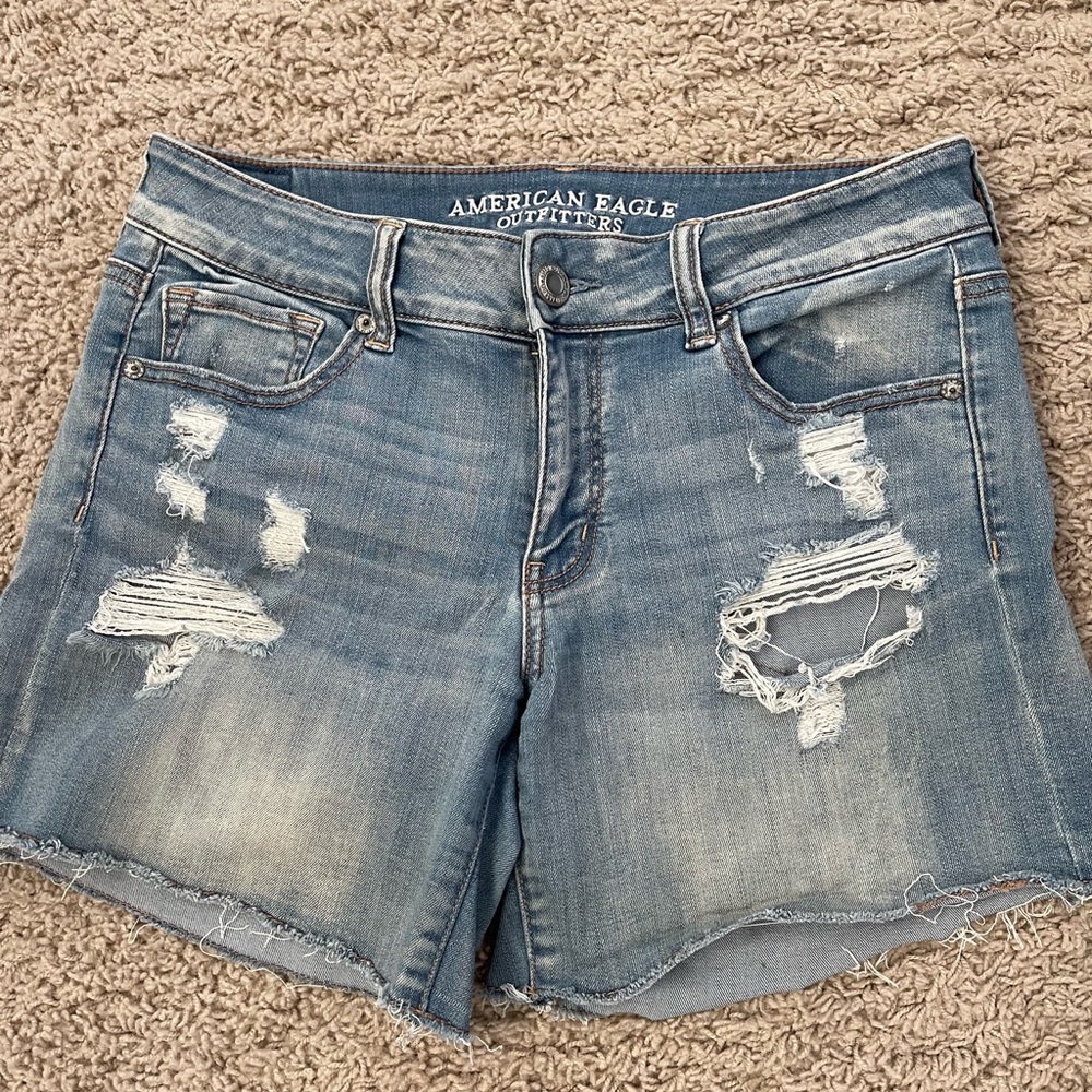 American eagle super stretch midi shorts